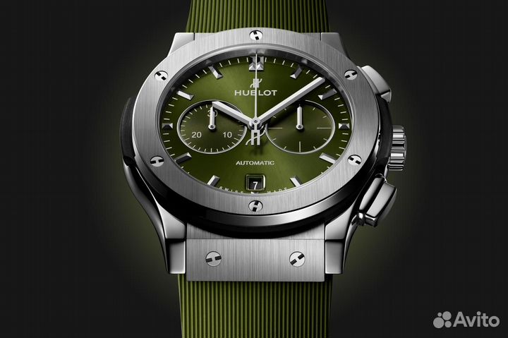 Hublot classic fusion chronograph titanium green 4