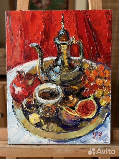 Картина маслом. Восточный натюрморт