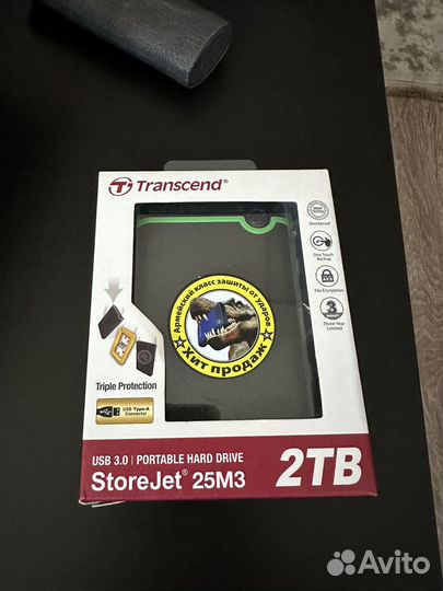 Внешний жесткий диск 2.5; 2 Tb; USB 3.0 Transcend