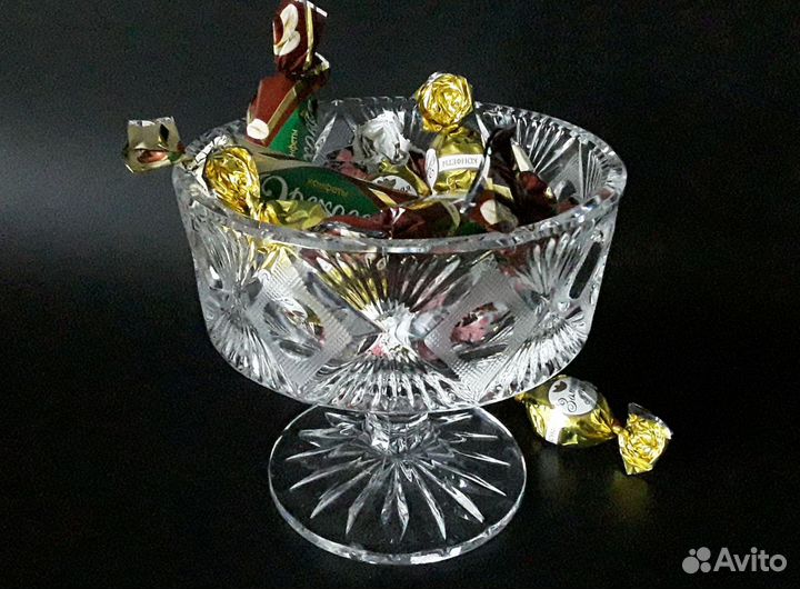 Хрустальная конфетница ваза СССР