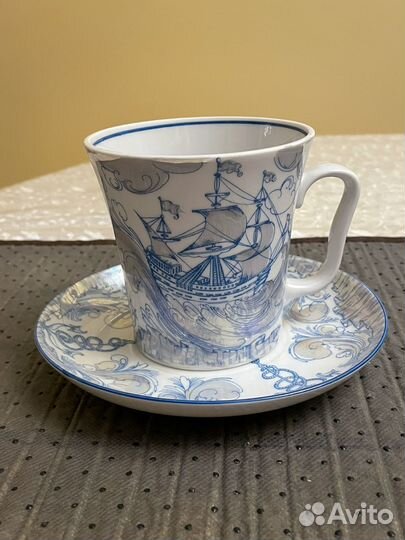 Бокал с блюдцем 360 мл Бригантина