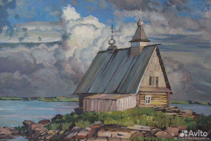 Большая картина маслом на холсте пейзаж