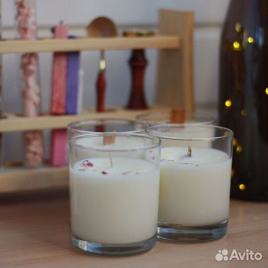 Кокосовые свечи ручной работы