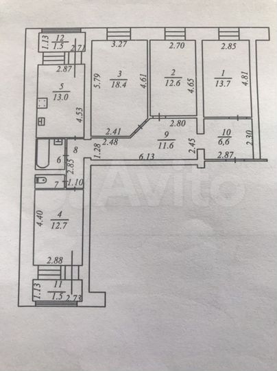4-к. квартира, 96,1 м², 1/2 эт.