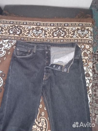 Levi's 501 36х36 жёстский деним, усажены