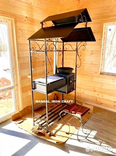 Мангал с печкой под казан