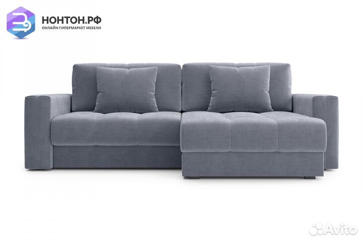 Диван угловой тик-так Монарх темно-серый