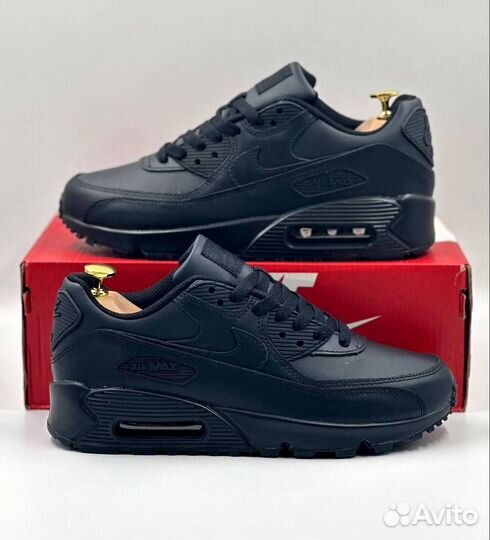 Кожанные Nike Air Max 90 Black