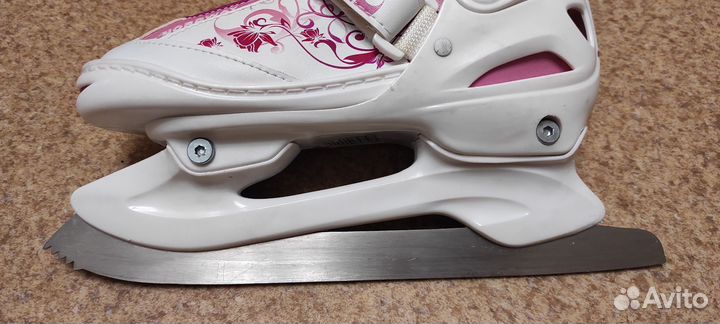 Коньки детские раздвижные р. 34-37 + чехлы