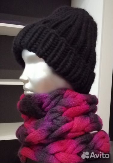 Шапка женская вязаная ручная работа