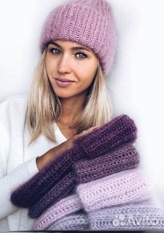 Шапки вязаные спицами