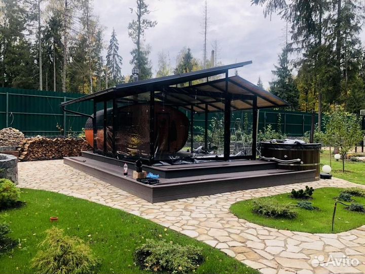 Мягкие окна (шторы) для кафе