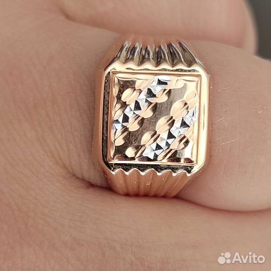 Мужская золотая печатка 20размер