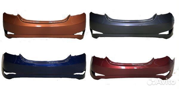 Бампер Hyundai Solaris задний в цвет чёрный MZH