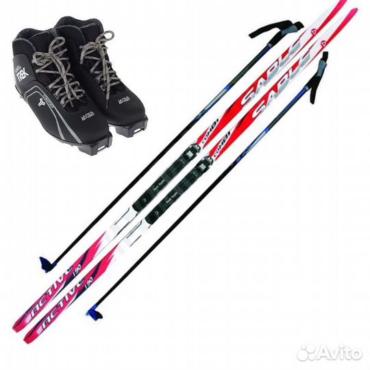 Лыжи, палки, ботинки разные б/у