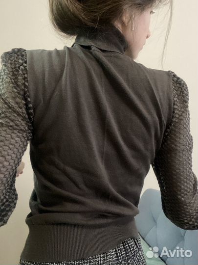 Водолазка женская с прозрачными рукавами