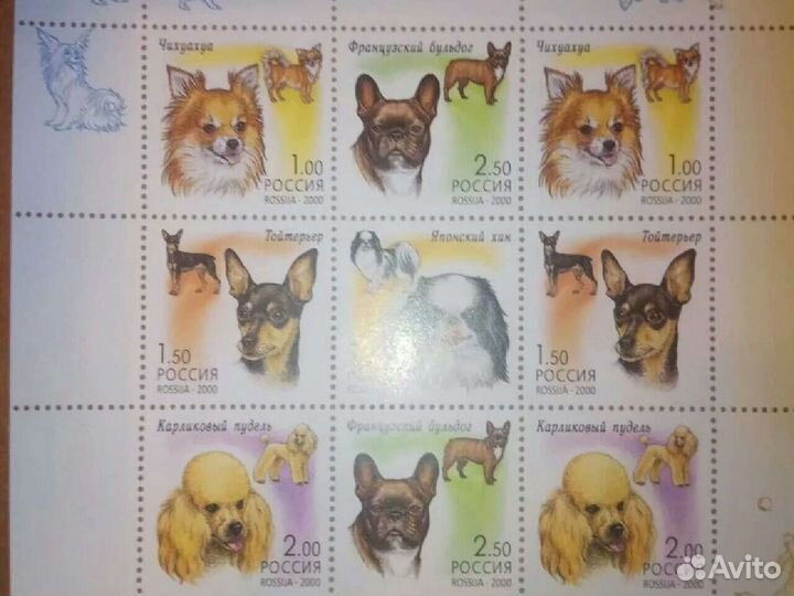 Марки России 2000 пять малых листов