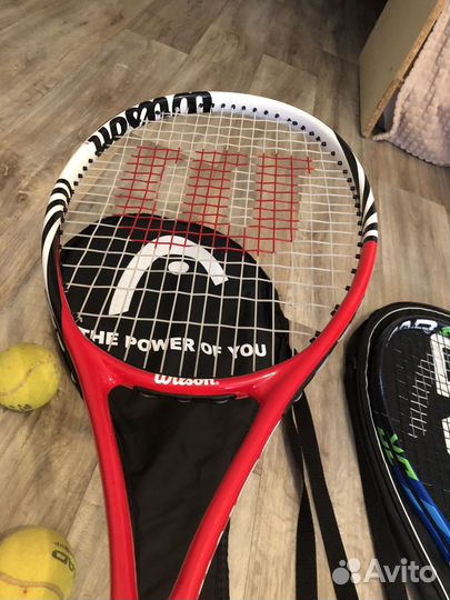 Ракетка для большого тенниса wilson,head, babolat