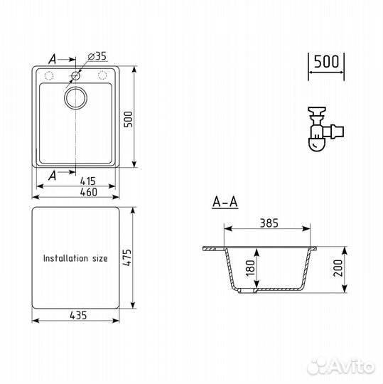 Кухонная мойка Ulgran Quartz Forte 460-06, трюфель