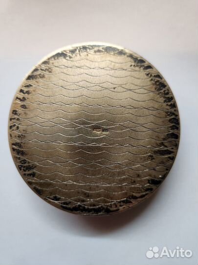 Пудреница с камеей - розой.Серебро 875 проба СССР