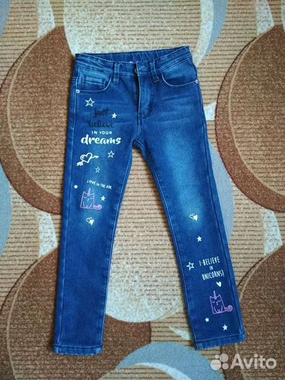 Джинсы с начёсом,теплые 116 р