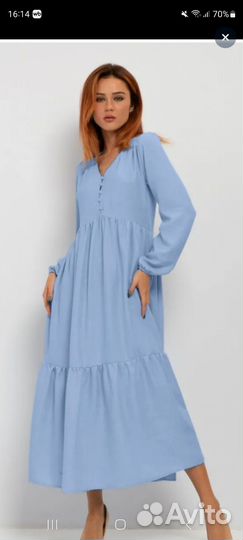 Платье миди (под лён) 46 48р