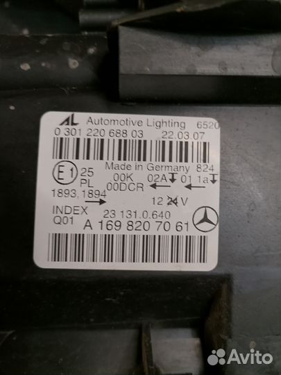 Фара правая ксенон Mercedes Benz B Class W245