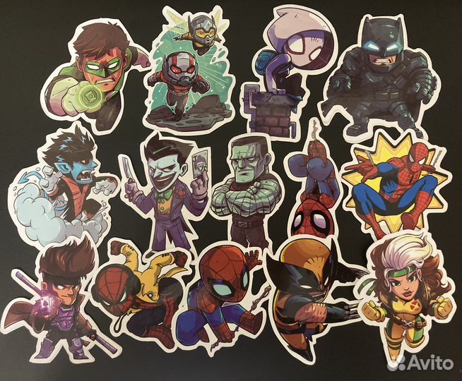 Наклейки / стикеры Marvel, DC, Супергероев