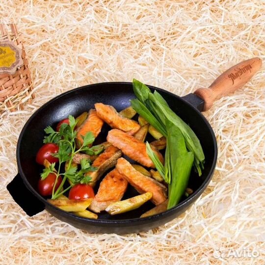 Чугунная сковорода-гриль Maysternya, диаметр 24