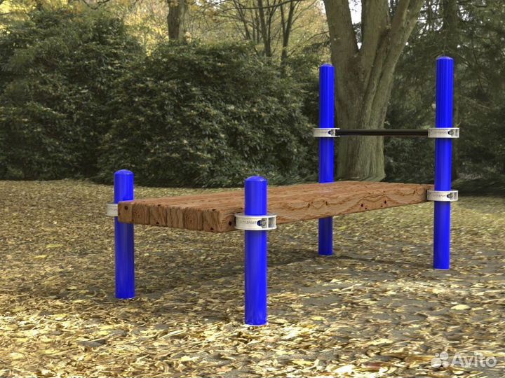 Лавочка Воркаут для пресса с перекладиной Pioner A17379