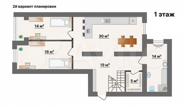 3-к. квартира, 155 м², 3/4 эт.