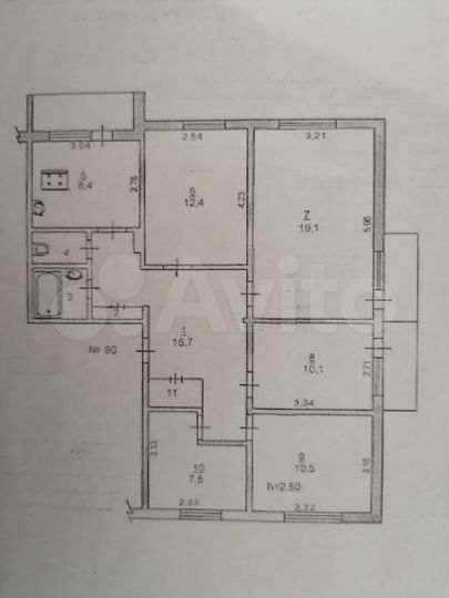 5-к. квартира, 89,5 м², 9/9 эт.