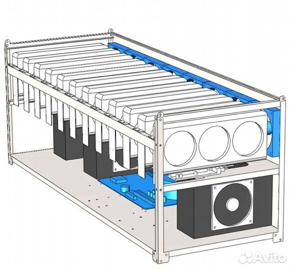 Корпус для майнинг фермы/ 12 GPU видеокарт/ каркас