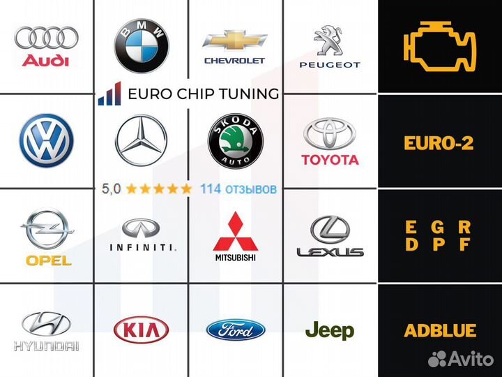 Чип тюнинг, прошивка Евро 2, отключение AdBlue