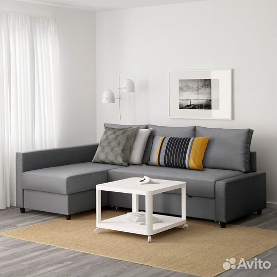 Диван угловой икеа Фрихетэн серый
