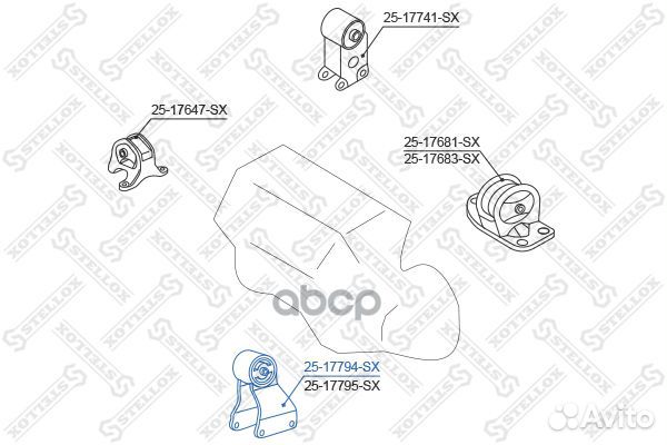 25-17794-SX подушка двигателя передняя Nissan M