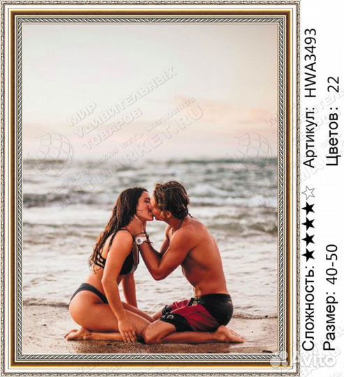 Алмазная мозаика (круглые стразы) 40*50см HWA3493