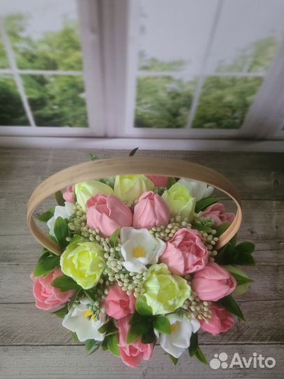 Букет тюльпанов из мыла