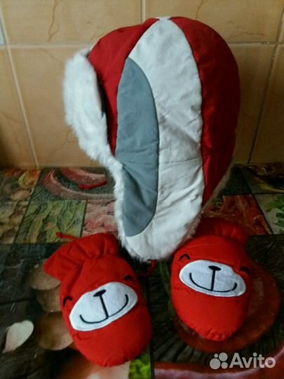 Шапка зимняя+варежки