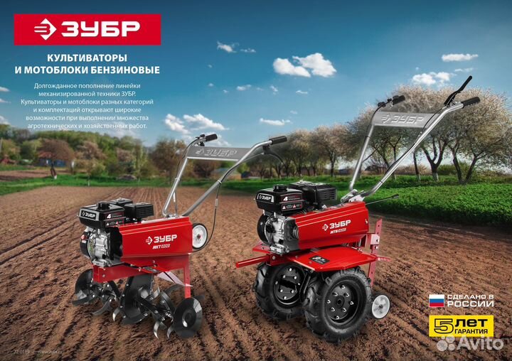 Бензиновый культиватор зубр, 6.5 л.с