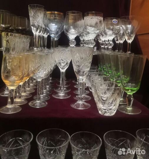 Фужеры, бокалы, рюмки, стопки хрусталь стекло СССР