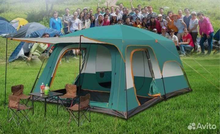 Палатка 12 местная с большой тамбуром 096
