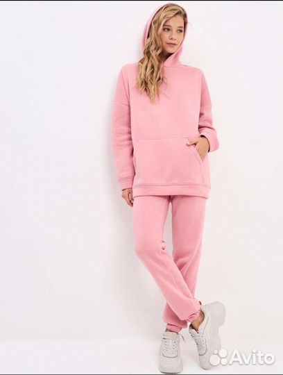 Спортивный Костюм Новый Розовый Худи Шапка Варежки