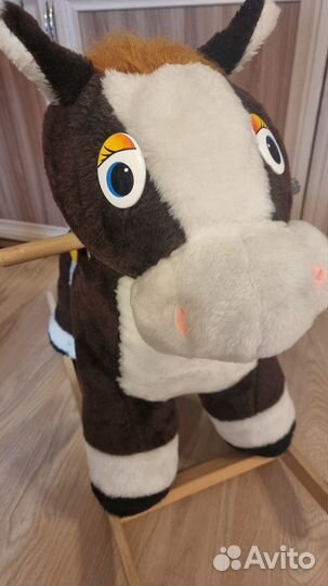 Детская лошадка качалка мягкая