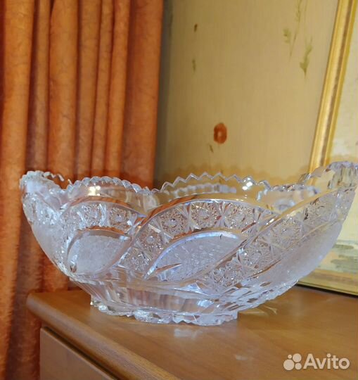 Ваза хрустальная СССР ладья