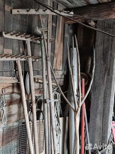 Грабли деревянные, старинные