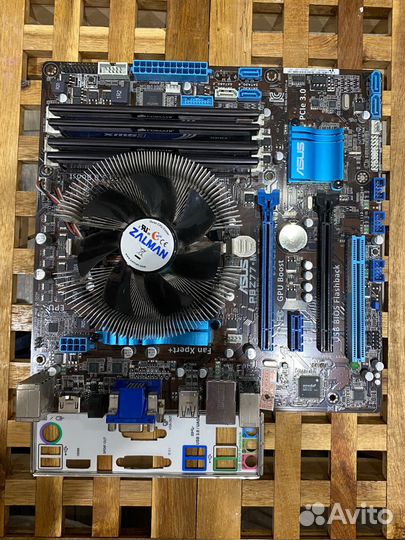 Материнская плата+проц e3 1240v2+ddr3 12гб+кулер