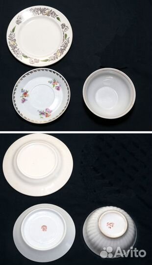 Посуда СССР. Тарелки, чашки, сахарницы, чайники