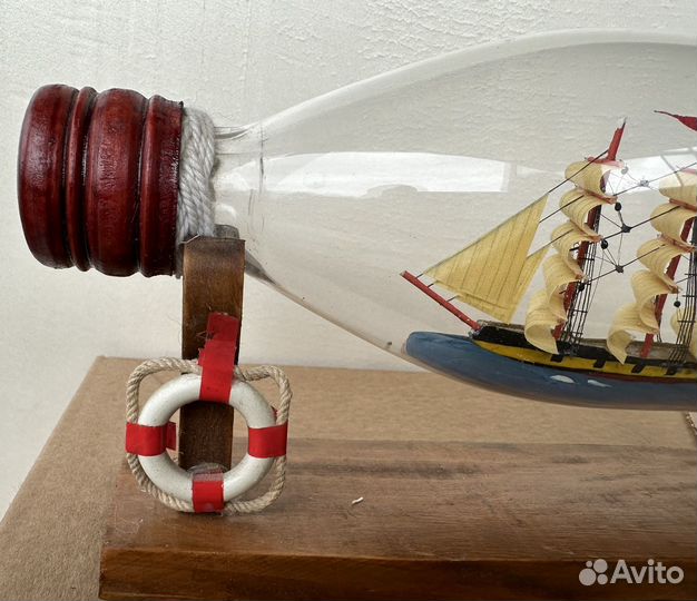 Корабль Парусник в Бутылке Море Винтаж Сувенир