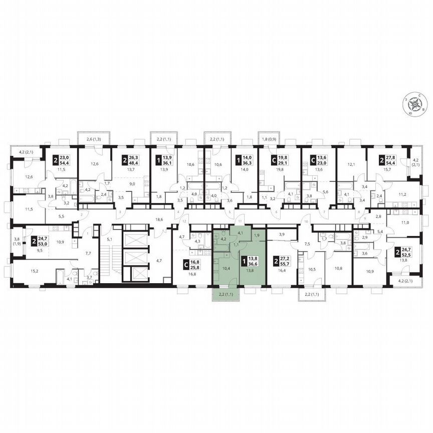 1-к. квартира, 36,6 м², 15/25 эт.